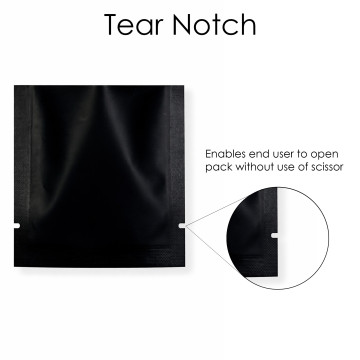 60mm x 60mm  Black Matt 3 Side Seal Pouches (100 per pack)
