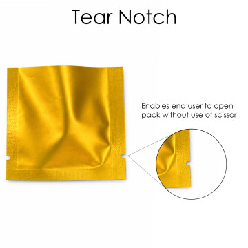60mm x 60mm  Gold Matt 3 Side Seal Pouches (100 per pack)