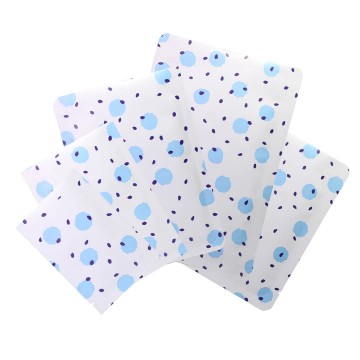 [SAMPLE] 100mm x 150mm Blue Dot Printed 3 Side Seal Bags