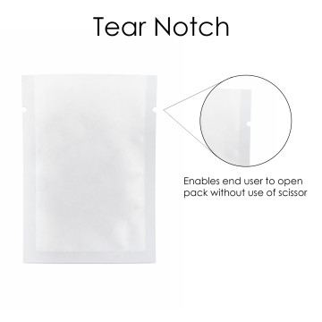 60mm x 80mm  White Matt 3 Side Seal Pouches (100 per pack)