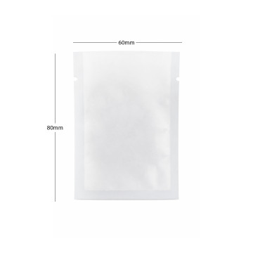 60mm x 80mm  White Matt 3 Side Seal Pouches (100 per pack)