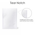 60mm x 80mm  White Matt 3 Side Seal Pouches slit notch (100 per pack)