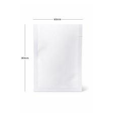 60mm x 80mm  White Matt 3 Side Seal Pouches slit notch (100 per pack)