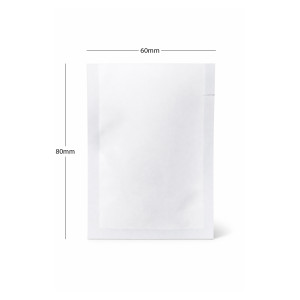 60mm x 80mm  White Matt 3 Side Seal Pouches With Slit Notch (100 per pack)