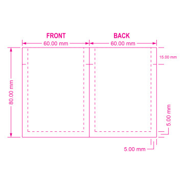 60mm x 80mm  White Matt 3 Side Seal Pouches slit notch (100 per pack)
