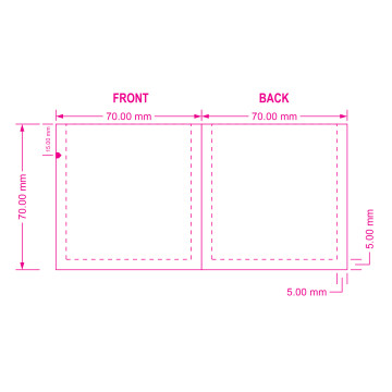 70mm x 70mm  White Matt 3 Side Seal Pouches (100 per pack)