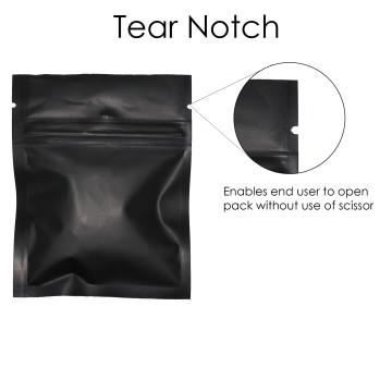 15g 3 Side Seal Black Matt Pouches 80mm x 100mm  (100 per pack)