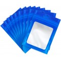 [SAMPLE] 105mm x 150mm Blue Matt Full Window 3 Side Seal Bags