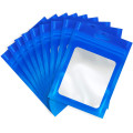 60mm x 100mm Blue Matt Full Window 3 Side Seal Bags