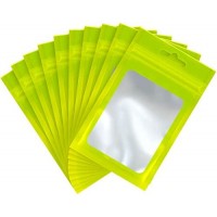 105mm x 150mm Green Matt Full Window 3 Side Seal Bags (100 per pack)