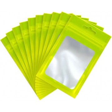 [SAMPLE] 105mm x 150mm Green Matt Full Window 3 Side Seal Bags
