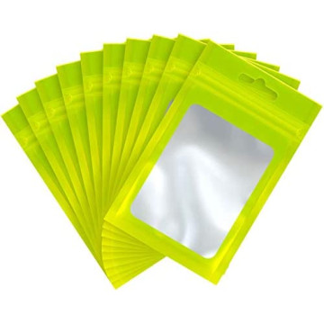 160mm x 240mm Green Matt Full Window 3 Side Seal Bags (100 per pack)