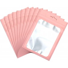 80mm x 130mm Pink Matt Full Window 3 Side Seal Bags