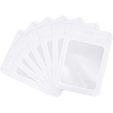 80mm x 130mm White Matt Full Window 3 Side Seal Bags (100 per pack)