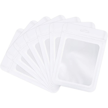 105mm x 150mm White Matt Full Window 3 Side Seal Bags (100 per pack)