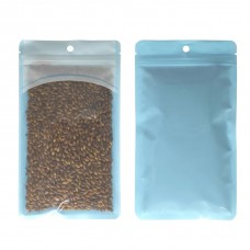 80mm x 120mm Clear/Blue Resealable 3 Side Seal Bags with Hanging Hole