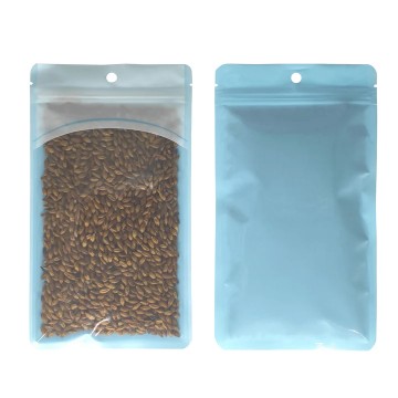 [SAMPLE] 80mm x 120mm Clear/Blue Resealable 3 Side Seal Bags with Hanging Hole