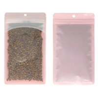 130mm x 250mm Clear/Pink Resealable 3 Side Seal Bags with Hanging Hole (100 per pack)
