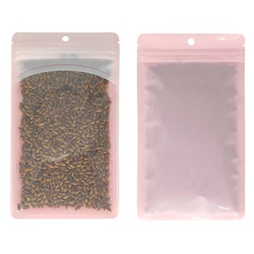 [SAMPLE] 170mm x 270mm Clear/Pink Resealable 3 Side Seal Bags with Hanging Hole