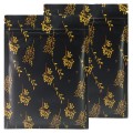 [SAMPLE] 110mm x 150mm Black with Yellow Flowers Matt 3 Side Seal