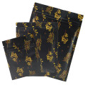 110mm x 150mm Black with Yellow Flowers Matt 3 Side Seal (100 per pack)