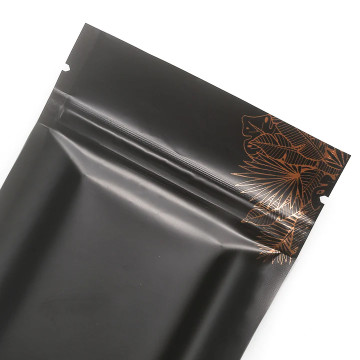 100mm x 150mm Black with Gold Palm Leaf Matt 3 Side Seal Bags (100 per pack)