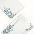 80mm x 120mm White with Green/Blue Flower Matt 3 Side Seal Bags (100 per pack)