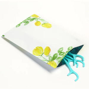 [SAMPLE] 70mm x 100mm White with Yellow Flowers Matt 3 Side Seal Bags