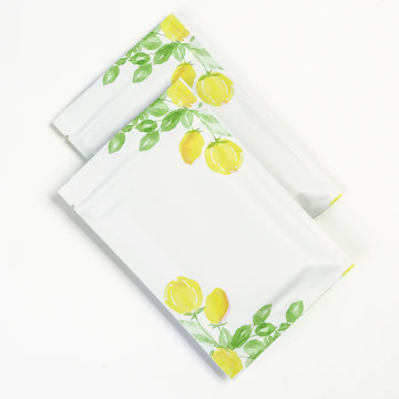 70mm x 100mm White with Yellow Flowers Matt 3 Side Seal Bags (100 per pack)