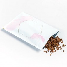 120mm x 180mm White with Pink Feather Matt 3 Side Seal Bags (100 per pack)