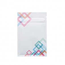 80mm x 120mm White with Square Design Matt 3 Side Seal Bags (100 per pack)