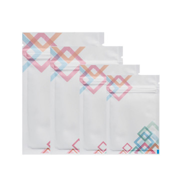 70mm x 100mm White with Square Design Matt 3 Side Seal Bags (100 per pack)