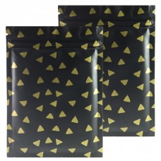 110mm x 150mm Black Gold with Triangles Matt 3 Side Seal (100 per pack)