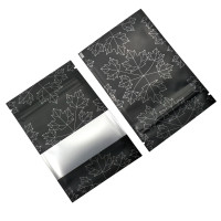 70mm x 100mm Black Matt Maple Leaf Window 3 Side Seal Bags (100 per pack)