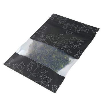 70mm x 100mm Black Matt Maple Leaf Window 3 Side Seal Bags