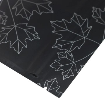 70mm x 100mm Black Matt Maple Leaf Window 3 Side Seal Bags