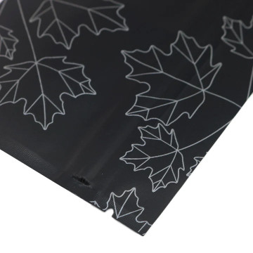 130mm x 180mm Black Matt Maple Leaf Window 3 Side Seal Bags (100 per pack)