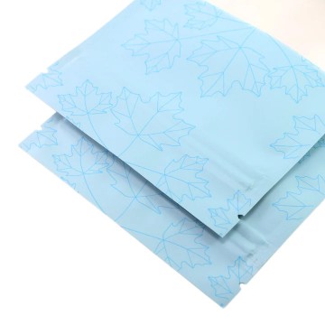 [SAMPLE] 70mm x 100mm Blue Matt Maple Leaf Window 3 Side Seal Bags