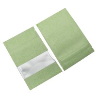 100mm x 150mm Green Matt Maple Leaf Window 3 Side Seal Bags (100 per pack)