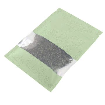 80mm x 120mm Green Matt Maple Leaf Window 3 Side Seal Bags (100 per pack)