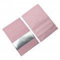 130mm x 180mm Pink Matt Maple Leaf Window 3 Side Seal Bags
