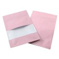 130mm x 180mm Pink Matt Maple Leaf Window 3 Side Seal Bags