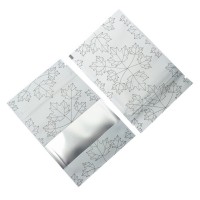 130mm x 180mm White Matt Maple Leaf Window 3 Side Seal Bags (100 per pack)