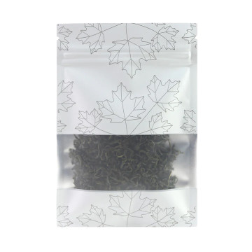 80mm x 120mm White Matt Maple Leaf Window 3 Side Seal Bags (100 per pack)