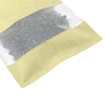 70mm x 100mm Yellow Matt Maple Leaf Window 3 Side Seal Bags (100 per pack)