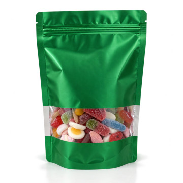 250g Window Green Matt Stand Up Pouch/Bag with Zip Lock [SP4] (100 per pack)