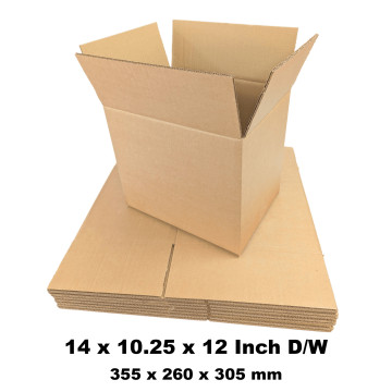 355x260x305mm Double Wall Cardboard Boxes 14x10.25x12Inch (20 per pack)