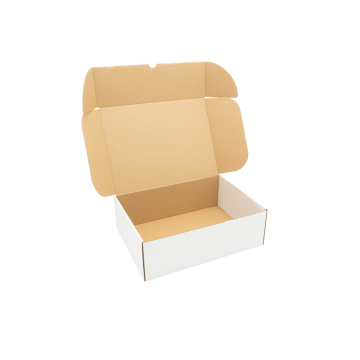 360x280x80mm White Die-Cut Small Parcel Cardboard Boxes 14x11x3Inch (200 per pack)
