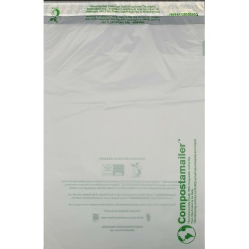 Compostable White Mailing Bags 10 x 14 Inches 255X355mm - 40 Microns (100 per pack)