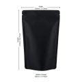 130x210mm Recyclable Black Matt With Valve Stand Up Pouch/Bag With Zip Lock (100 per pack)